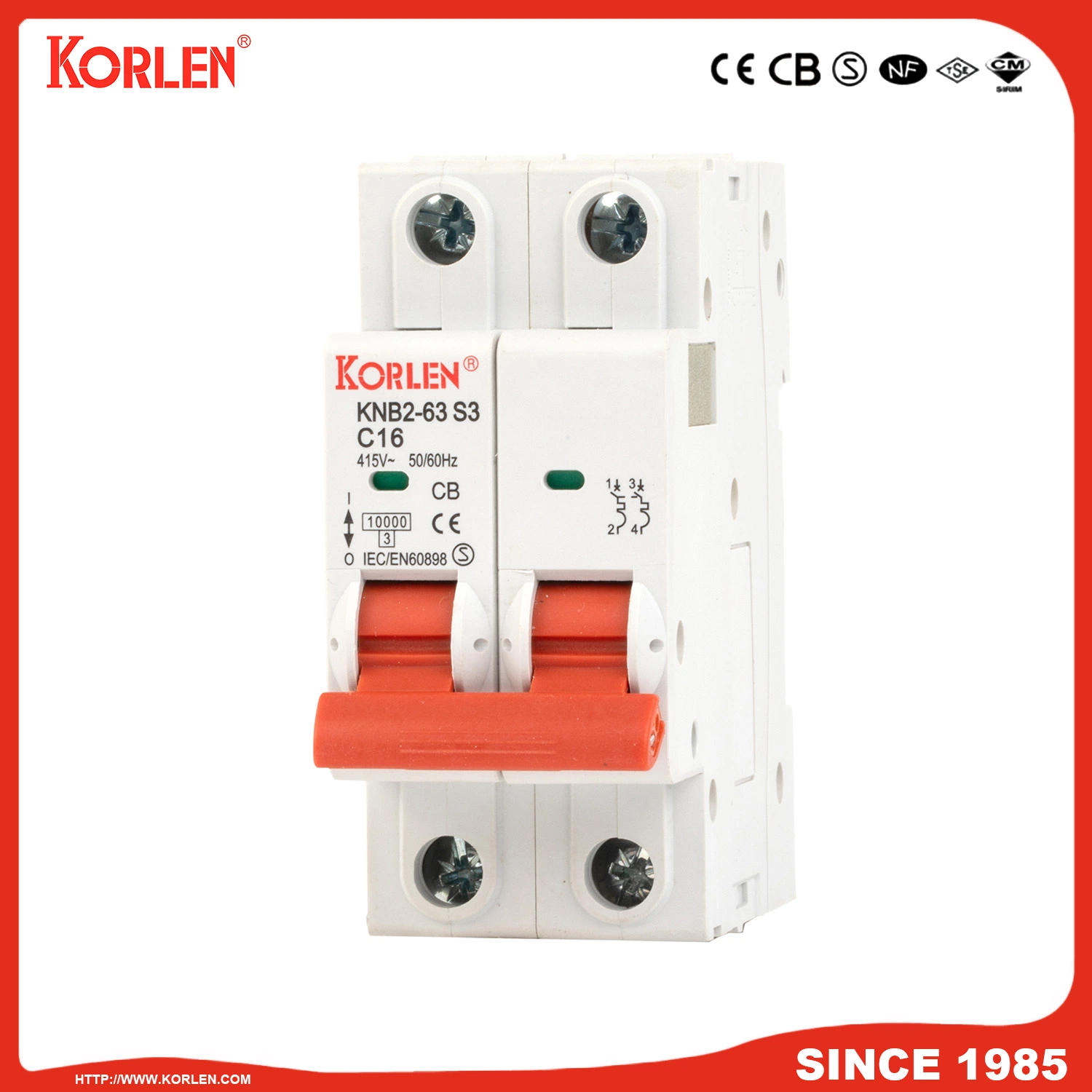 New Type MCB 1A-63A Miniature Circuit Breaker 7.5ka/10ka with RoHS CE CB