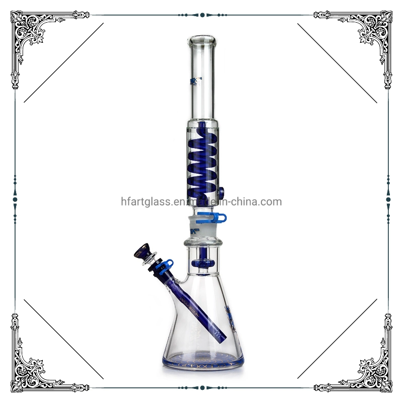 Hot Sale 19 polegadas alto vidro freezable cabeça de chuveiro de tubo de bobina Vidro PERC Big Freeza com Atacado PERC Glycerin Coil