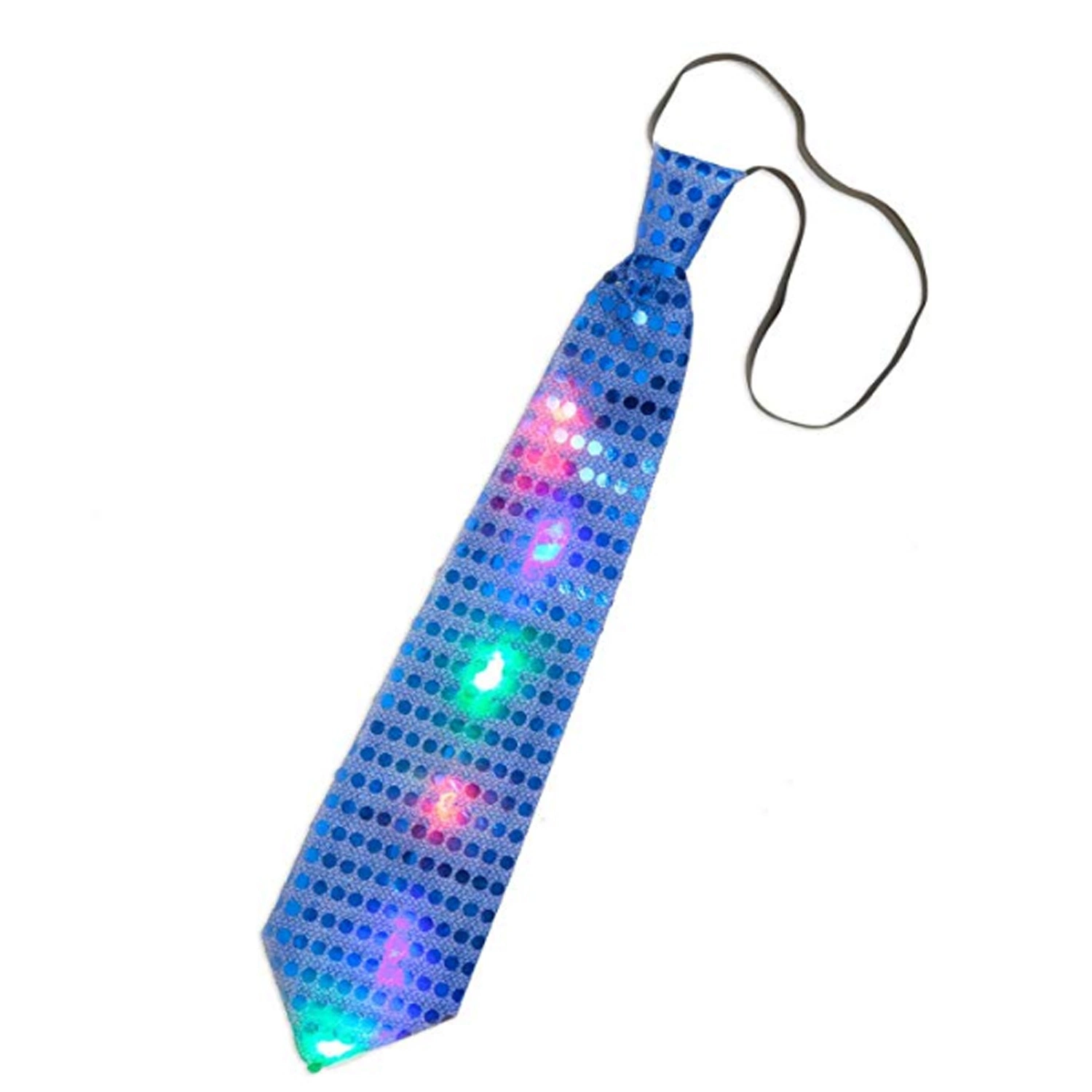 Flashing LED Neck Tie - Novelty Sequins Light up Tie