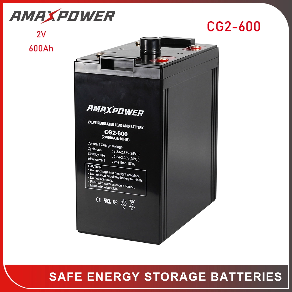 2V 600ah Deep Cycle AGM Lead Acid Battery for Solar/Wind Power System