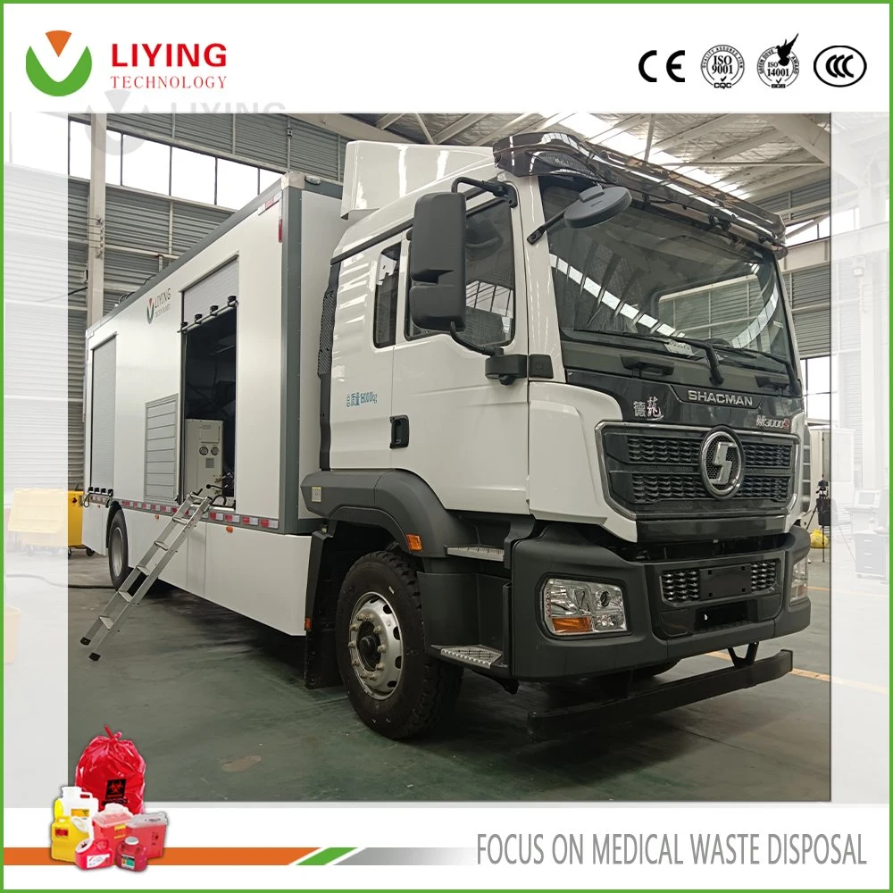 Environmental Protection High Efficiency Medical Garbage Microwave Disinfection Equipment Mobile Processing Vehicle with Display Panel Function