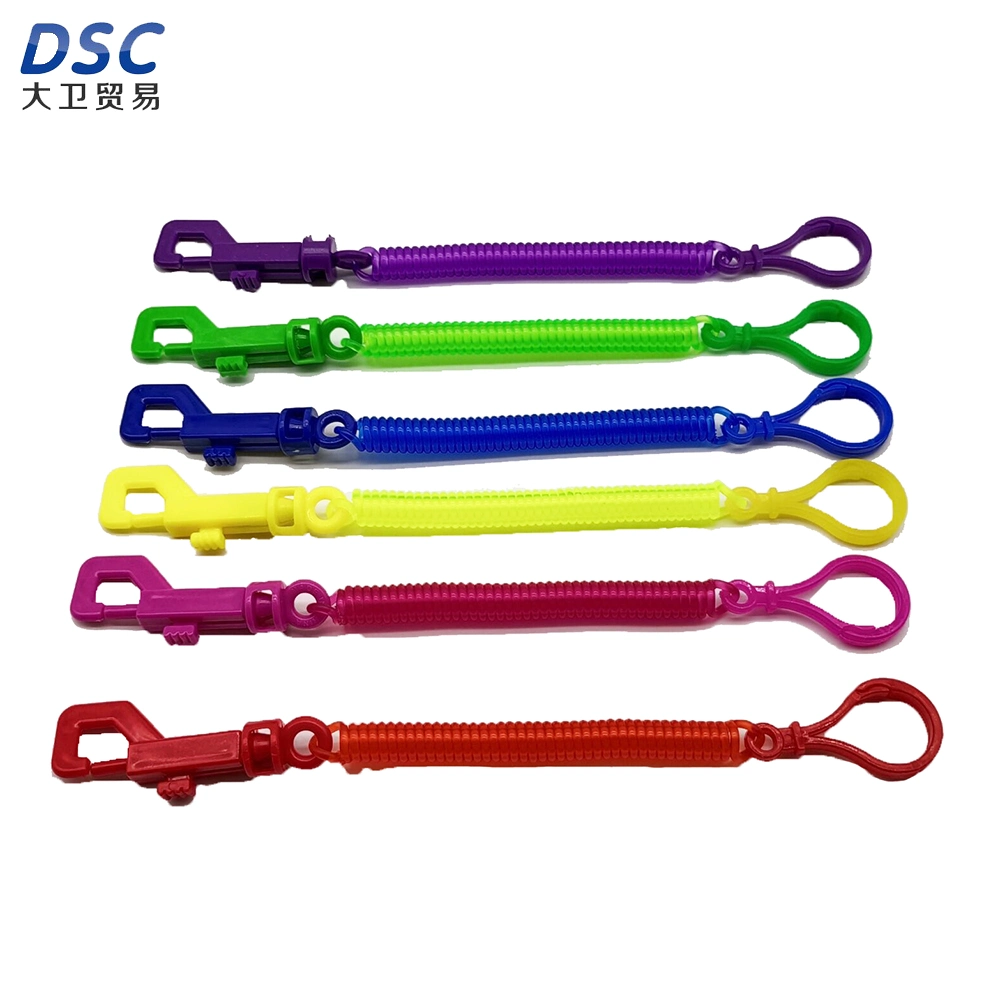 Plastic Spring Rope Spiral Key Chain Color P-Shaped Buckle Double-Ended Buckle Toy Rope