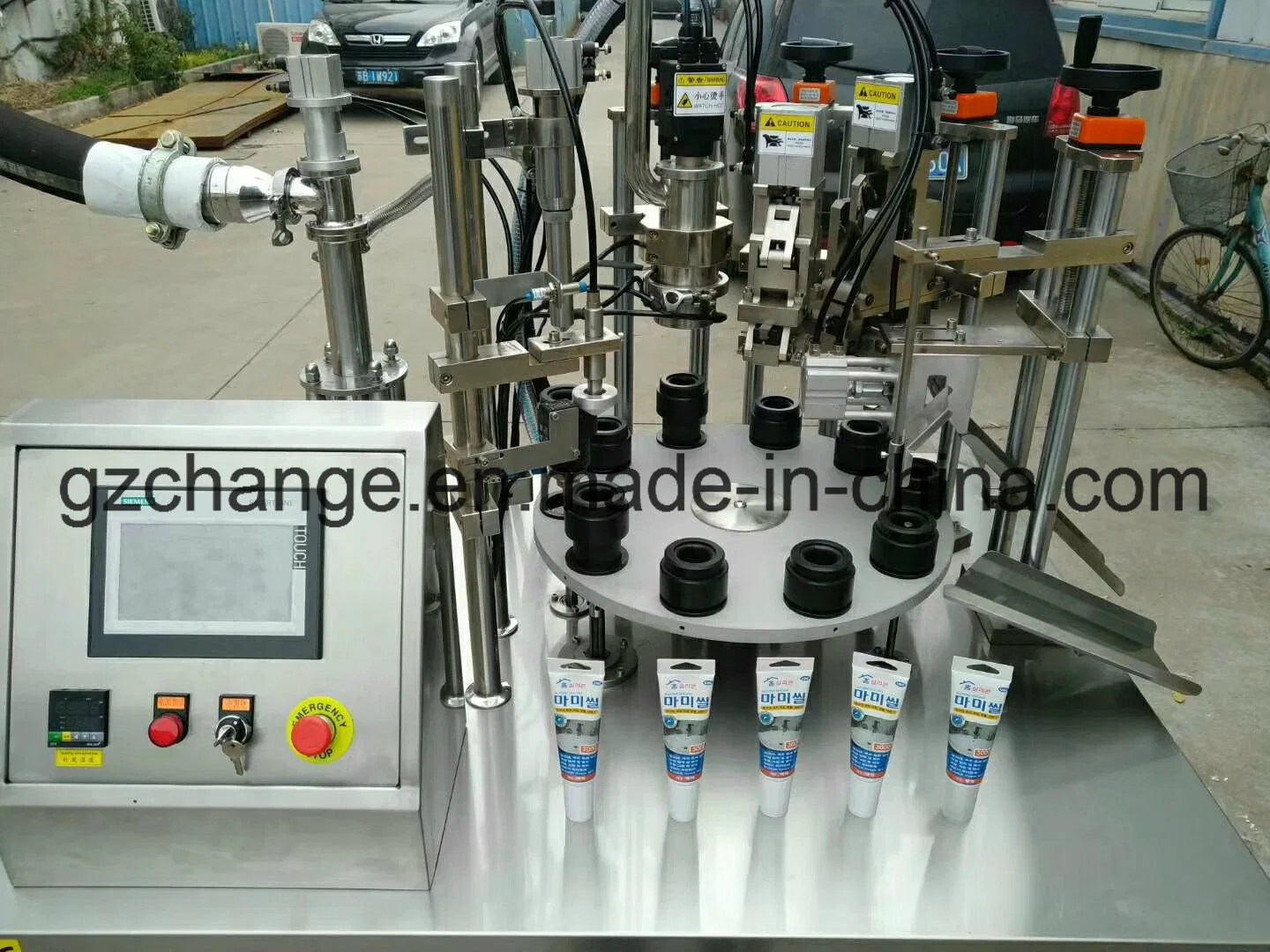 Hanger Hook Cosmetics Plastic Tubes Filling Sealing Machine