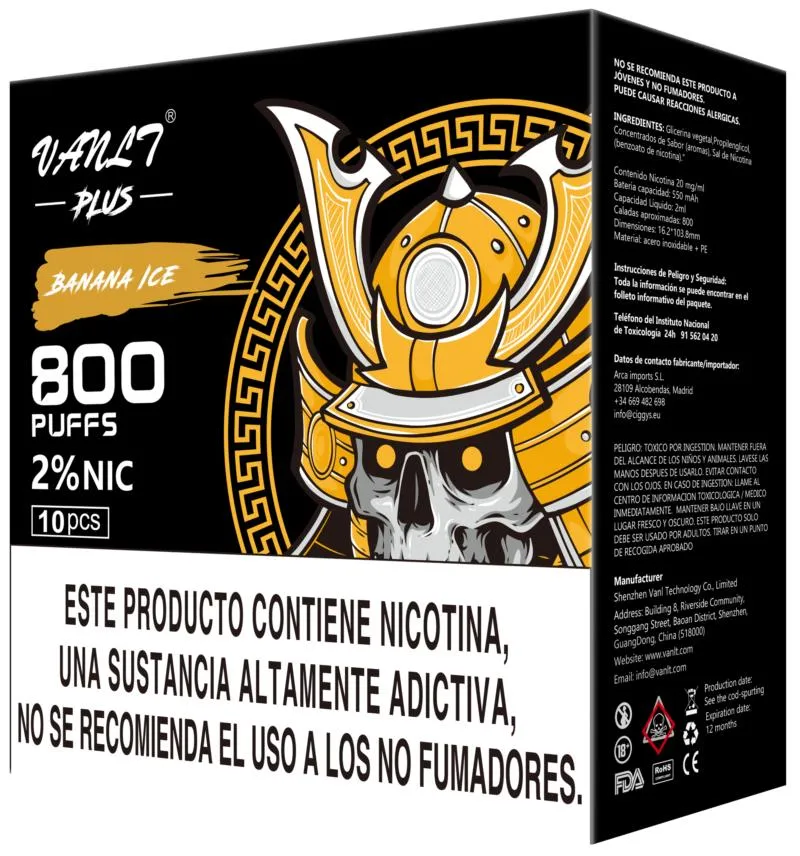 precio de fábrica de hielo Banana E Vanlt Mayorista/Proveedor de cigarrillos Vape vainas