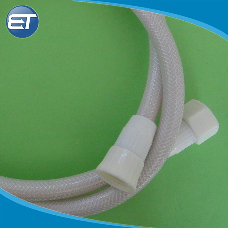 Plastic Soft White PVC Bath Shower Hose with Nut Connector