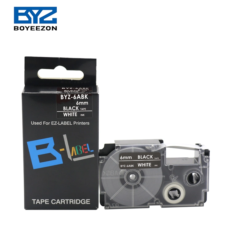 6mm*8m Byz-6abk cinta de etiquetas compatible XR-6abk cartucho de cinta para impresora