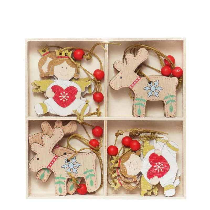 Christmas Tree Hanging Crafts Wooden Box Home Decoration