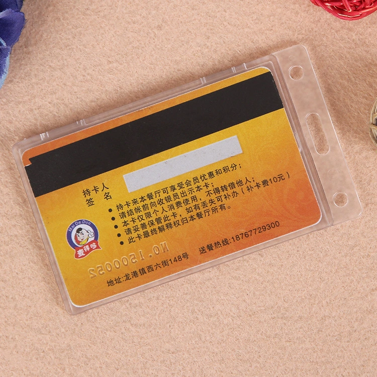 Custom Transparent Plastic Bank ID Promotional Gift Card Holder