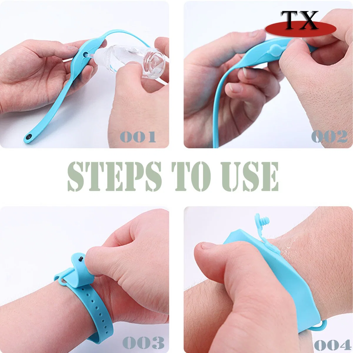 Adults Portable Gel Silicone Hand Sanitizer Wristband Bracelet for Promotional Gifts