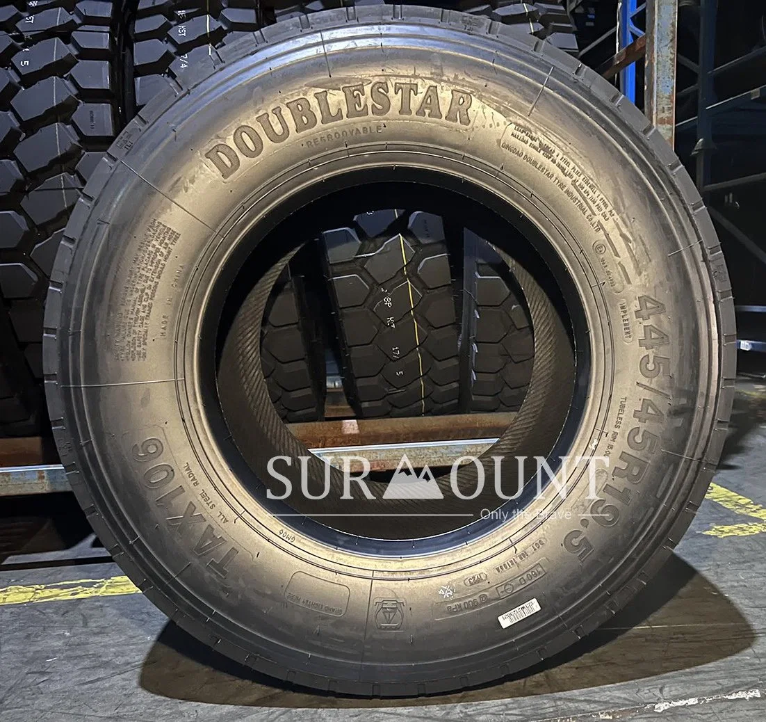 Double Star/Linglong/Double Coin/Triangle Detachable Trailer Tyres 435/50r19.5 445/45r19.5 for Container Trucks