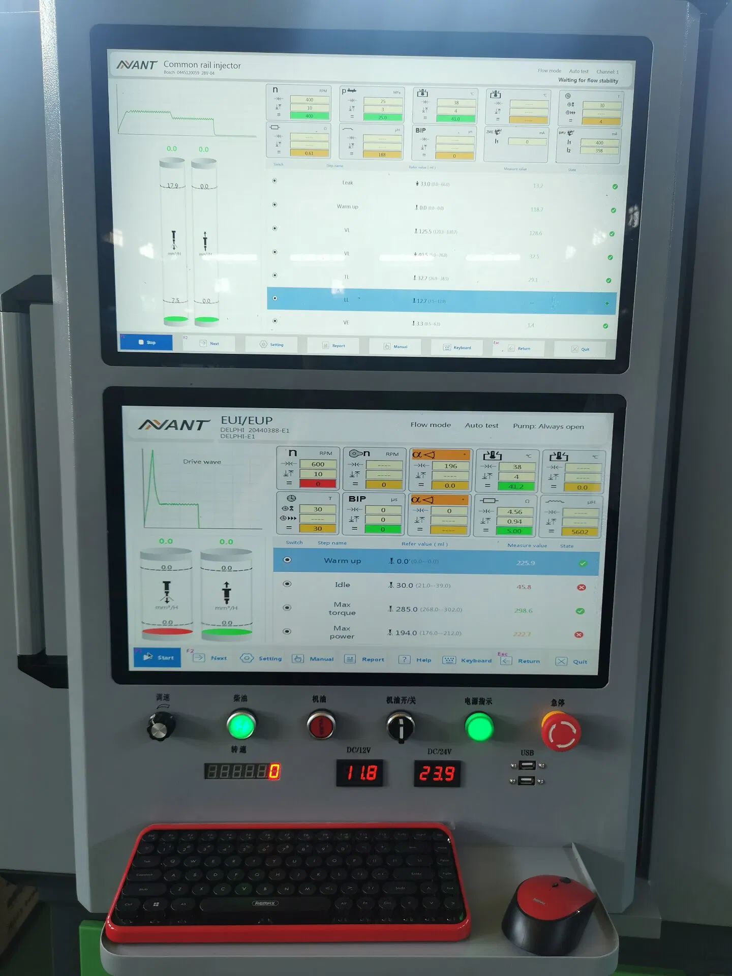 Nt919 Função Completa do Common Rail de bancada de teste inclui duas telas do monitor e codificação dos injectores