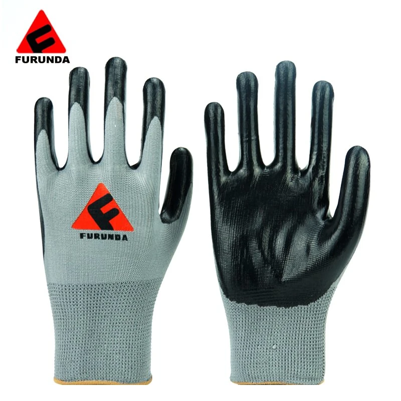 قفازات العمل المقاومة للعمل الصناعي Nitrile Coated Industrial Hand Safety للحماية من العمل لمدة حديقة بناء