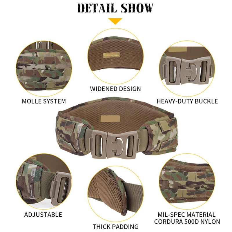 500d Cordura Nylon Multicam Tactical Duty Waist Belt Molle Camo Gun Utility Battle Belt Padded Tactical Combat Belt