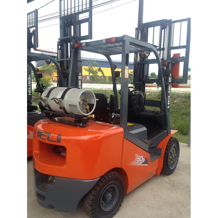 Heli 3t 3.5t Gasoline and LPG Dual Fuel Forklift K25 Nissan Engine Cpqyd30 Cpqyd35