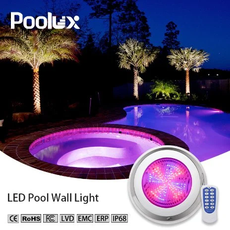 OEM IP68 High Power RGB Color LED montado na parede subaquático Iluminação Inox Nicheless fibra óptica natação luz da piscina