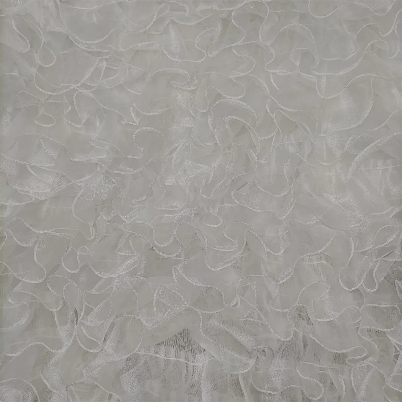 3D Wavy Lace Embroider Fabric for Garment