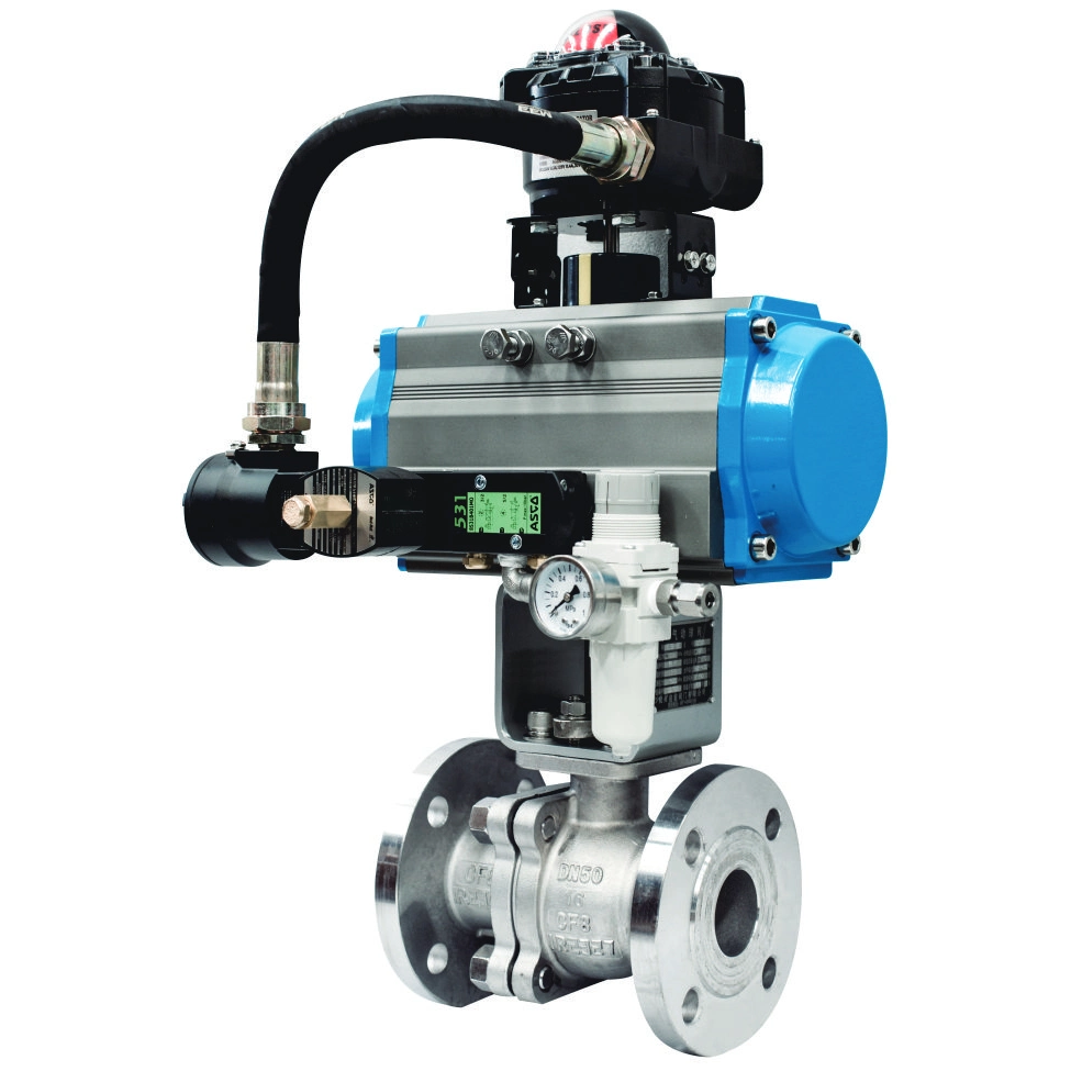 Pneumatic Actuator Control Floating Ball Valve with Solenoid Valve Standard Pn16 Medium Temperature General