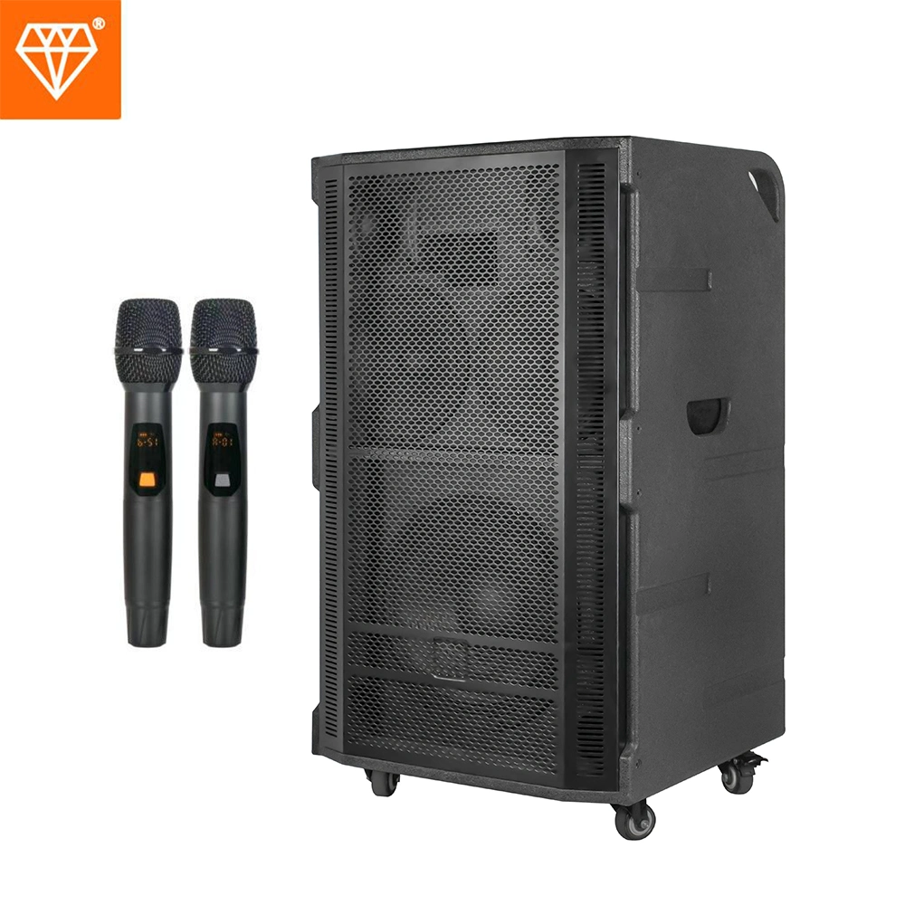 High Power 12 Inches Speaker Box Deep Bass Woofer with 2 PCS UHF Wireless Mic