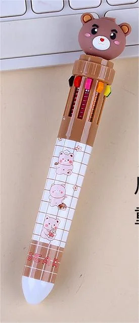 Hot Selling Ten-Color Cartoon Bear Ballpoint Pen