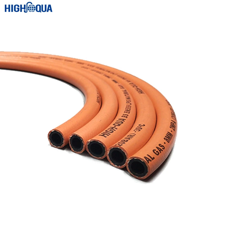 Flexible Soft Orange PVC Plastic Propane LPG Gas Pipe 50 Meters Roll Heavy Duty Gas LPG Hose