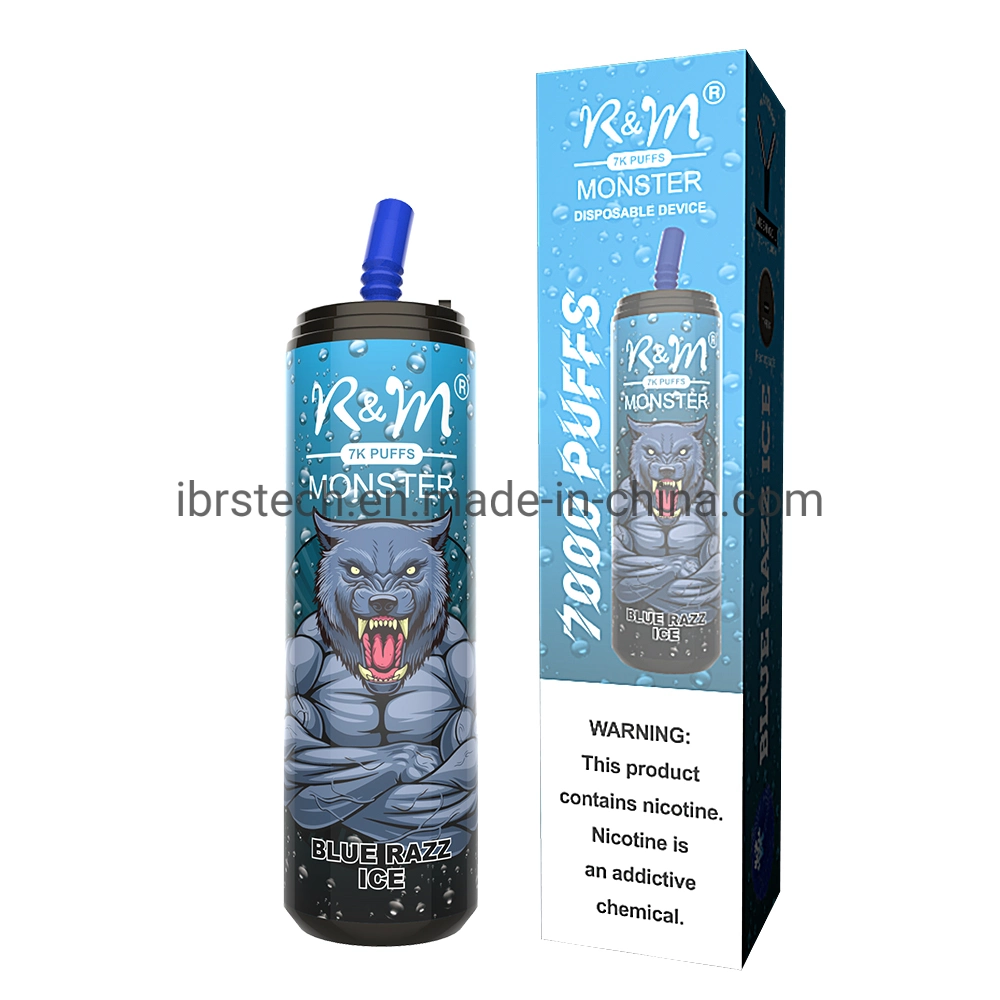 Wholesale 2% 5% Nicotine Cola Can Shape 15ml E Liquid R&M Monster 7000 Puffs Mesh Coil Disposable Electronic Cigarette Vape