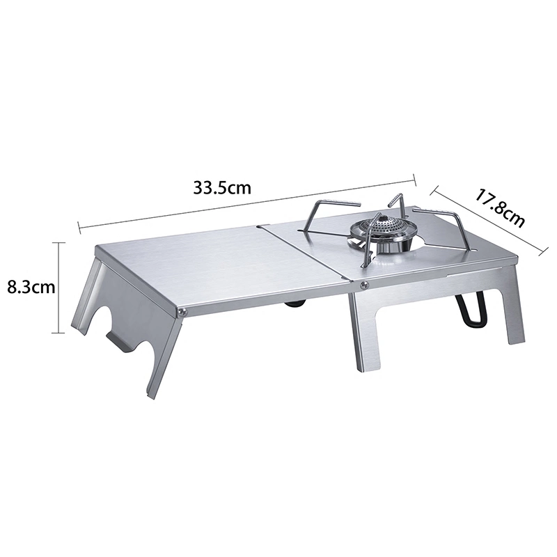 Stainless Steel Cooking Camping Stove Picnic Portable Desktop Folding Mini Table for Gas Stove Burners