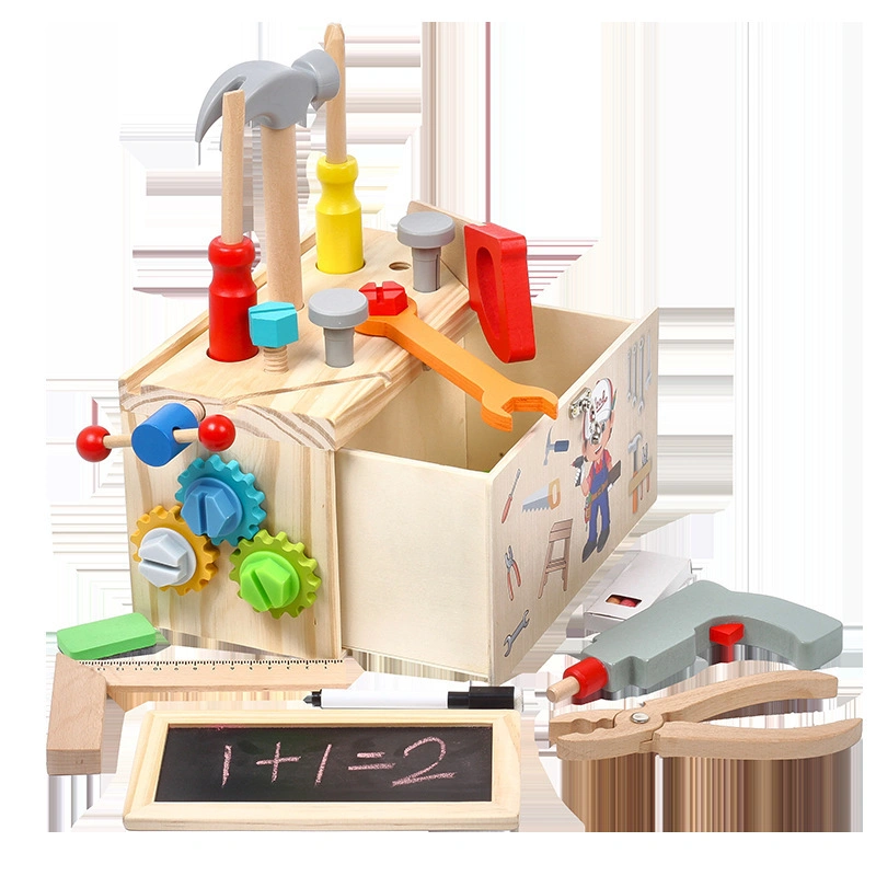 Children's Wooden Home Disassembly Toolbox Basket Toys Screw and Nut Assembly Puzzle Toys