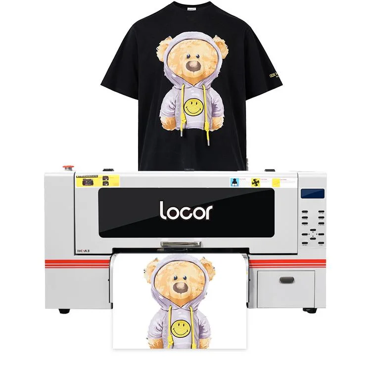 Locor Brand Digital Inkjet T Shirt Sublimation Textile Fabrics A3 Dtf Printing Machine Shaking Powder 70cm Dtf Printer