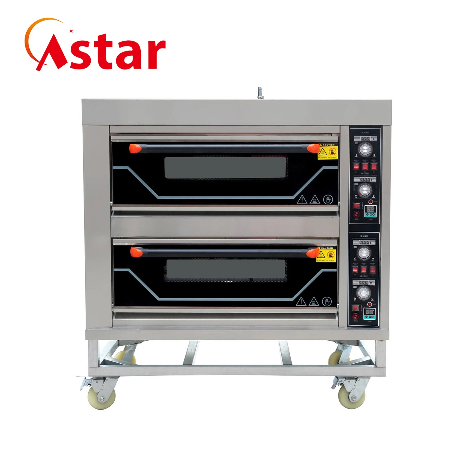 Commercial Factory Bread Baking Machine 2 Deck 4 Trays Kitchen Catering Bakery Equipment Commercial Electric Gas Biscuit Bread Pizza Deck Baking Oven