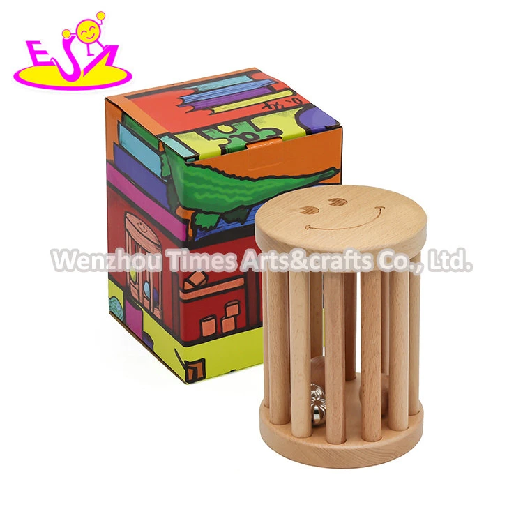 2021 Fashionable Entertainment Pretend Play Wooden Baby Wrist Rattle Toy W08K034b