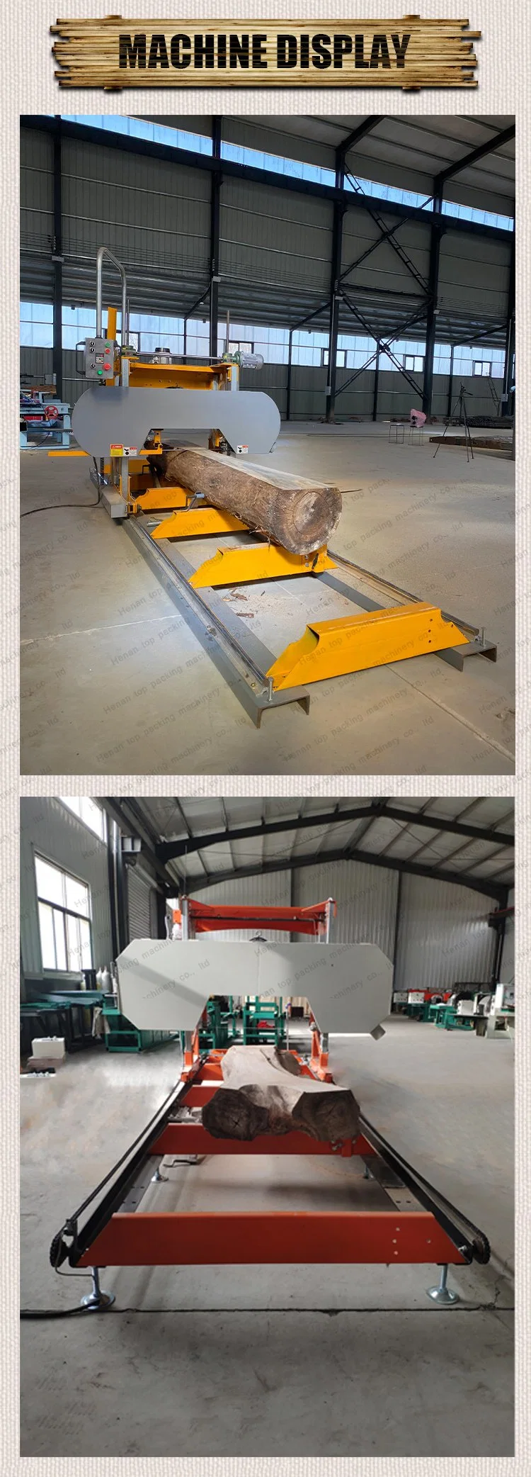 Woodworking Machinery Manual Gantry Saw Heavy Logs Round Wood Square Movable Horizontal Portable Wood Sawmill Band Saw