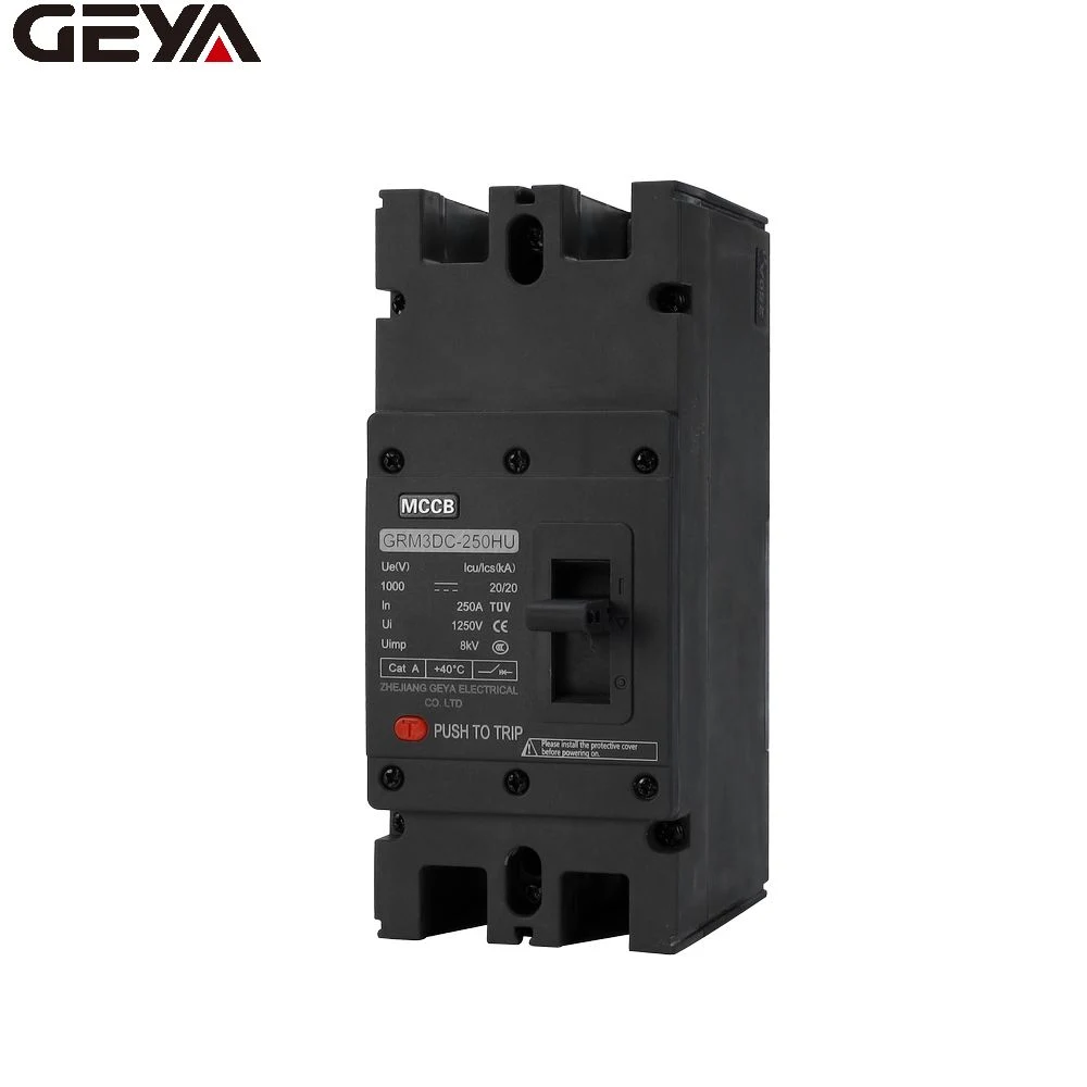 Geya Grm3DC-250hu-2p 63A-250A DC MCCB Mould Case Circuit Breaker Customized 100A with High Breaking Capacity MCCB 16A-800A Electrical Electronic Adjustable