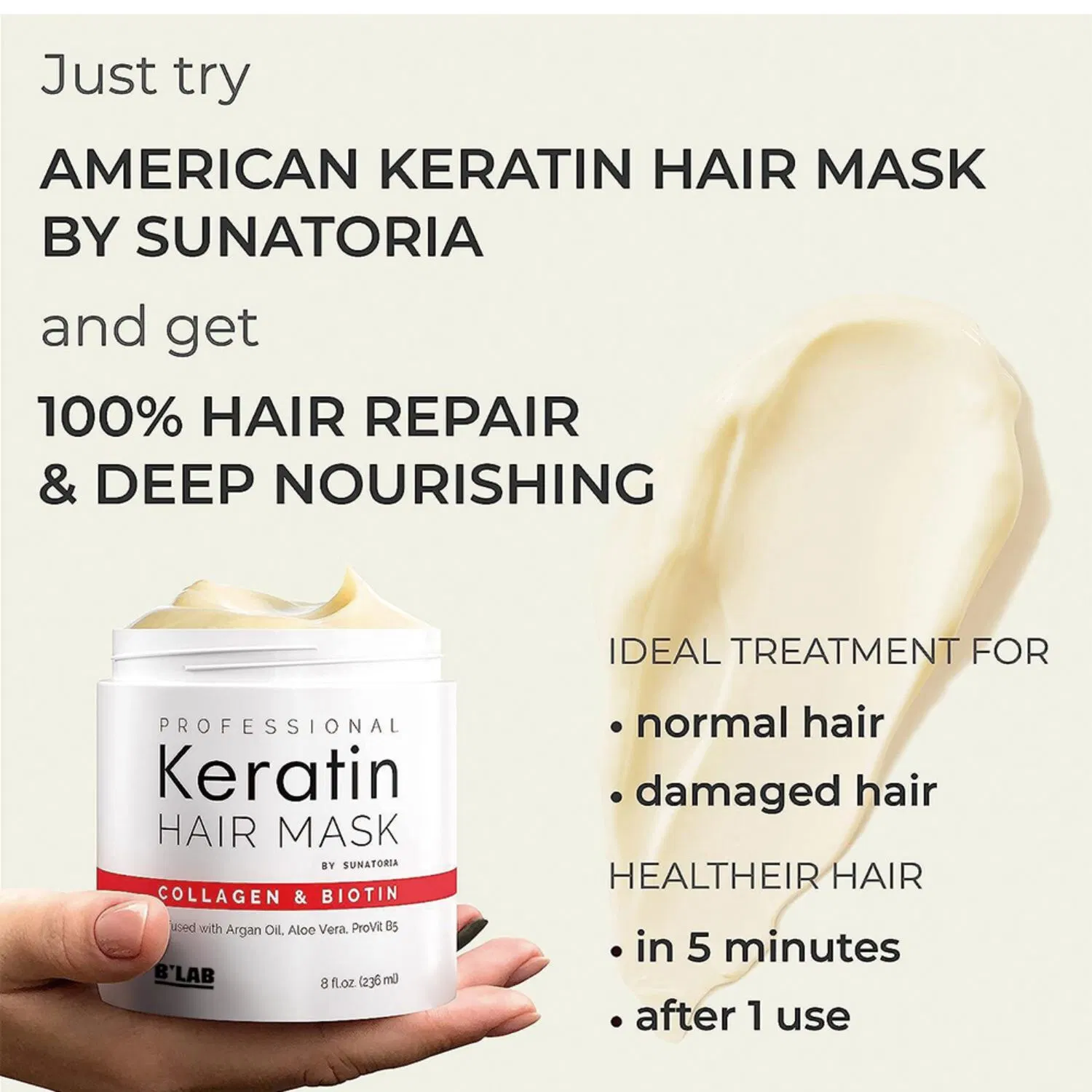 Infused with Hydrolyzed Keratin Keratin Hair Mask