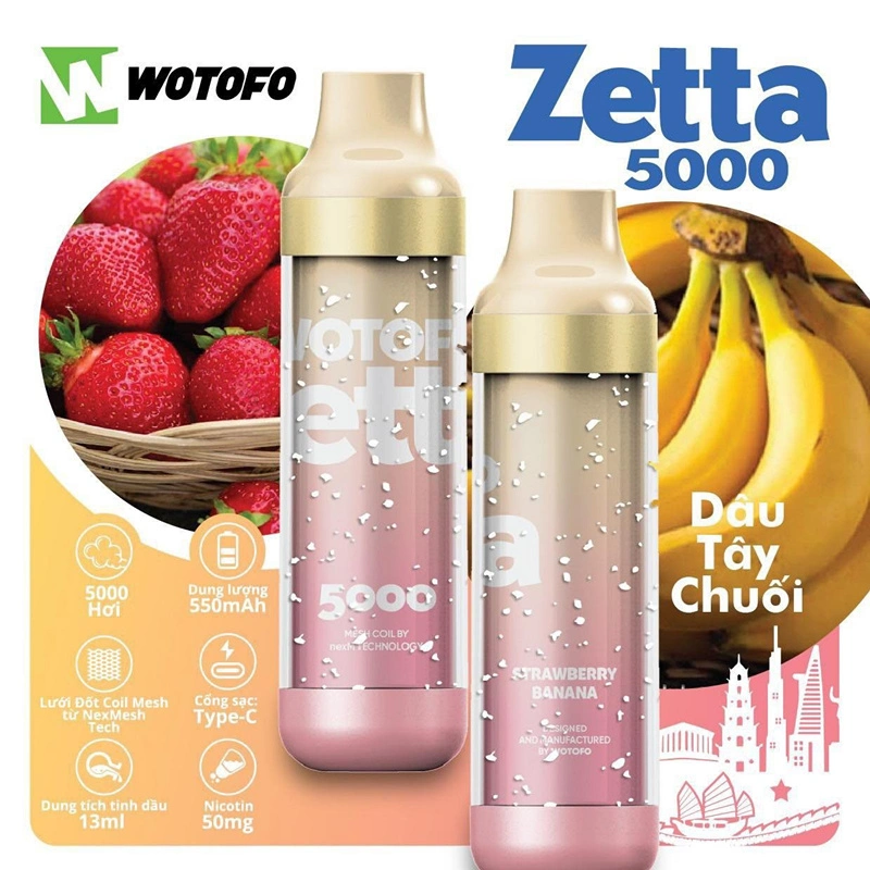 Original Wotofo Zetta 5000 Puffs Disposable/Chargeable Vape Pen Wholesale/Supplier I Vape