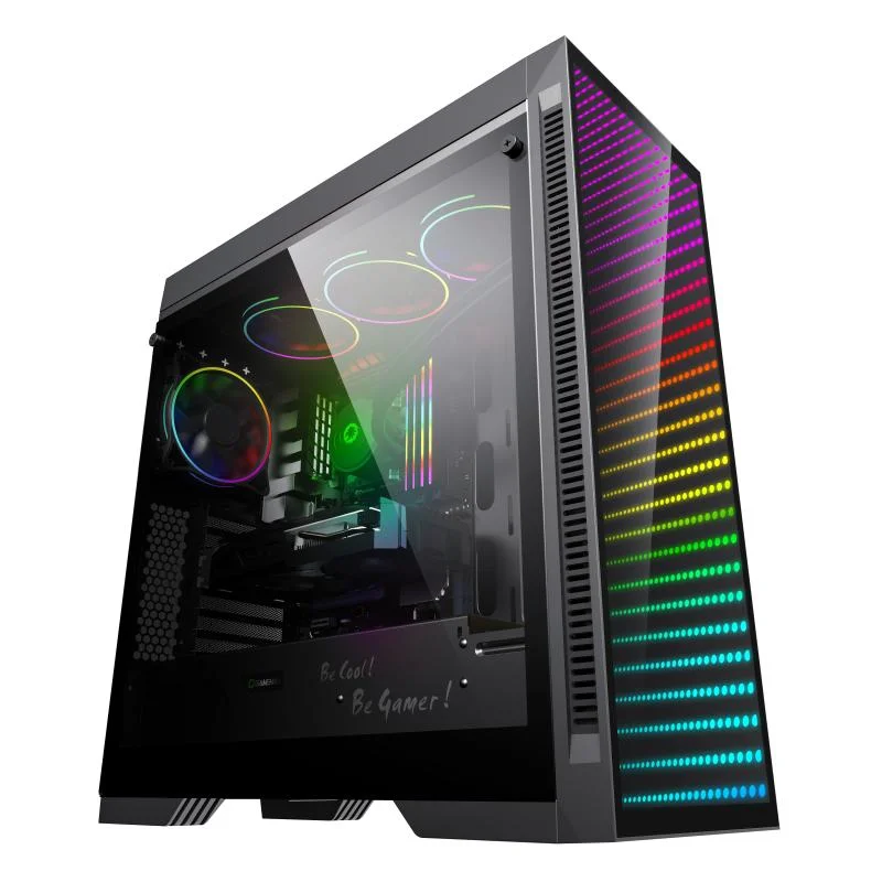 ATX Gaming Case, PC Gaming, Computerteile, Computergehäuse, RGB Infinity, Gehärtetes Glas Design, Gamemax