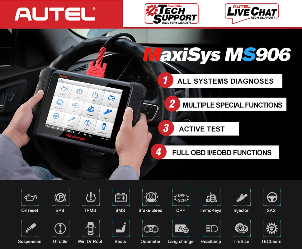 GM Diagnostic Tool Wireless Diagnostic Scanner Autel Ms906bt OBD Scanner Diagnostic