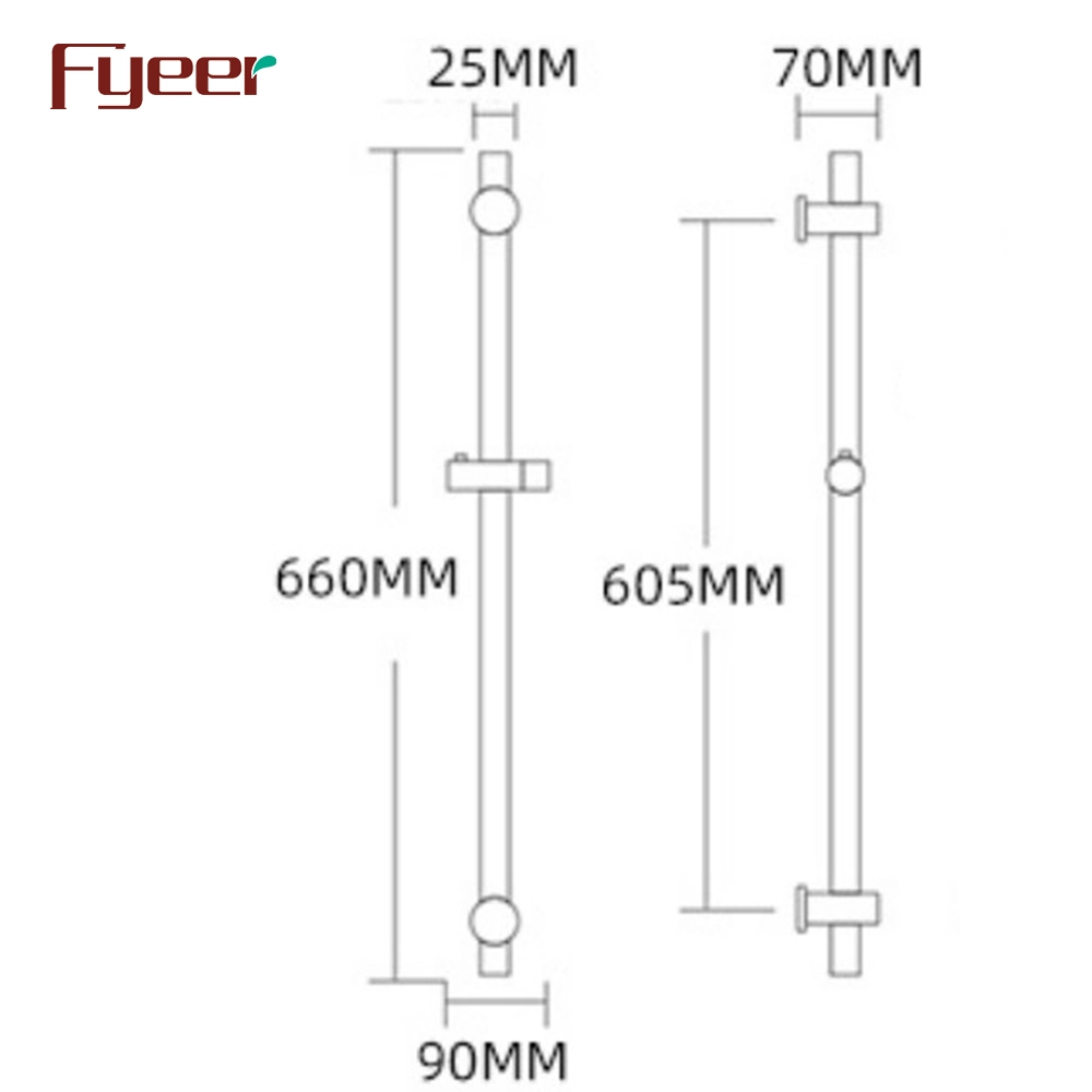 Fyeer 304 aço inoxidável banheiro chuveiro deslizante Bar com mão Chuveiro