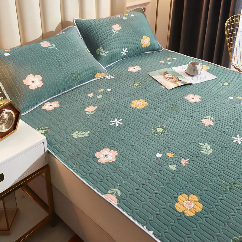 Printed New Products Summer Mattress Cover Bedding Set with Rubber Filling and Cool Feeling Fabric