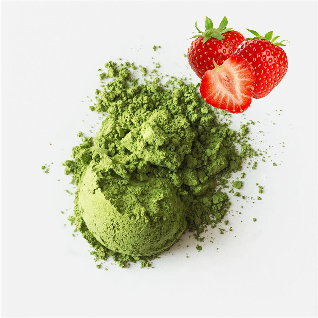 Organic Green Tea Supplier Aromatic Strawberry Flavour Matcha Powder for Drink and Relaxing