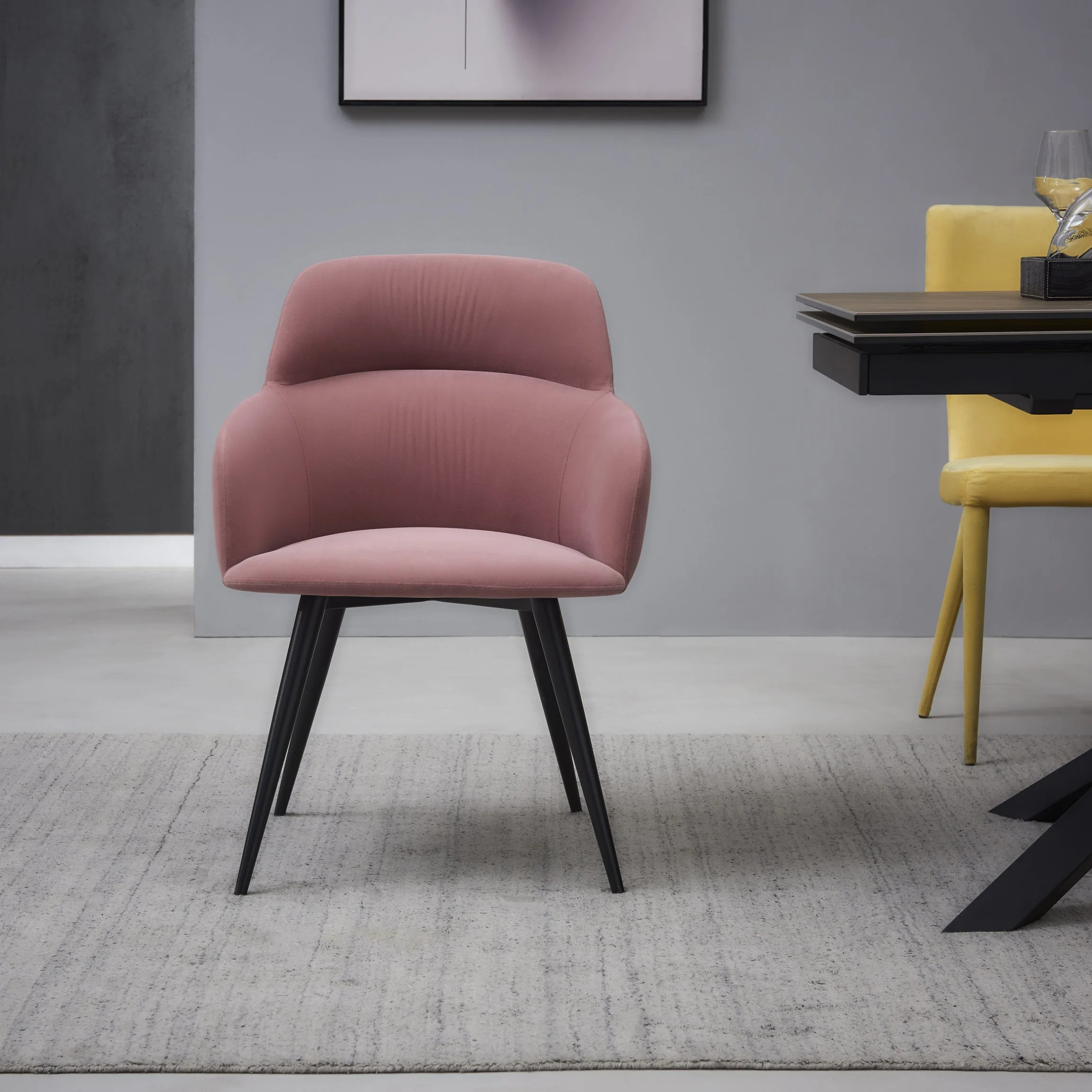 Cadeira de descanso do braço com cadeiras de jantar em tecido grosso Design especial mobiliário de hotel