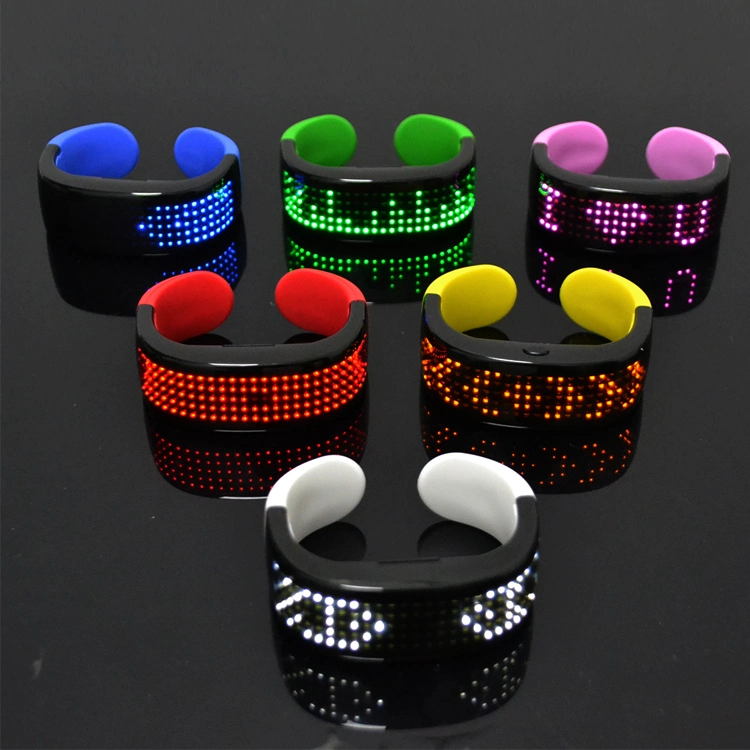 2020 New Year Party Magic 9 Patterns LED Message Wristband Text Scrolling LED Bracelet