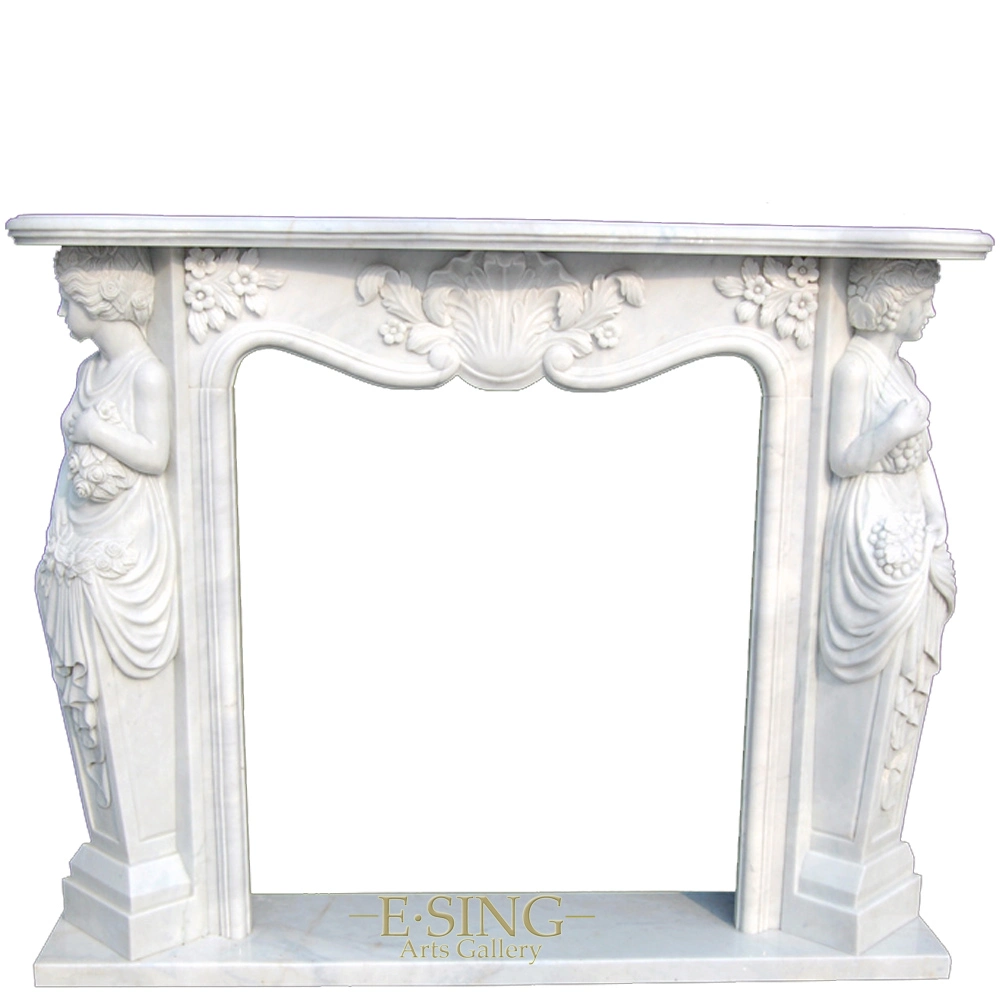 Nature Stone Fireplace White China Hot Seller Good Quality