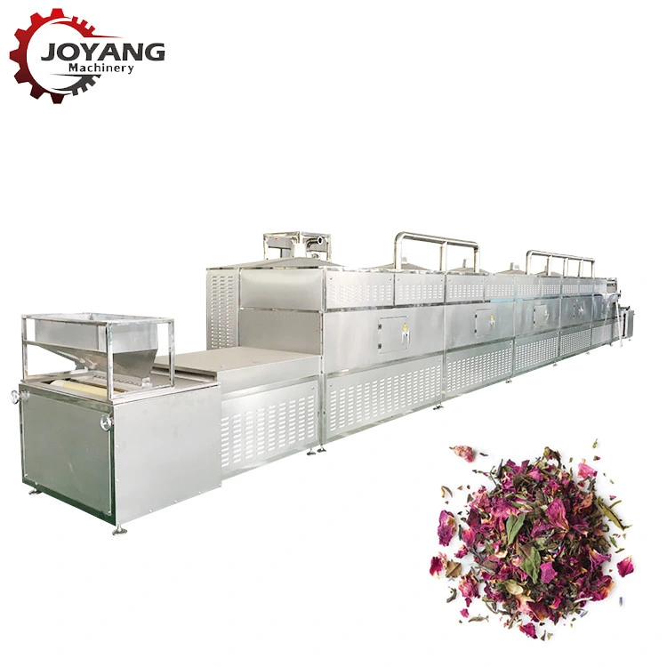 Tunnel Industrial Microwave Chamomile Jasmine Rose Herbs Tea Sterilizing Equipment