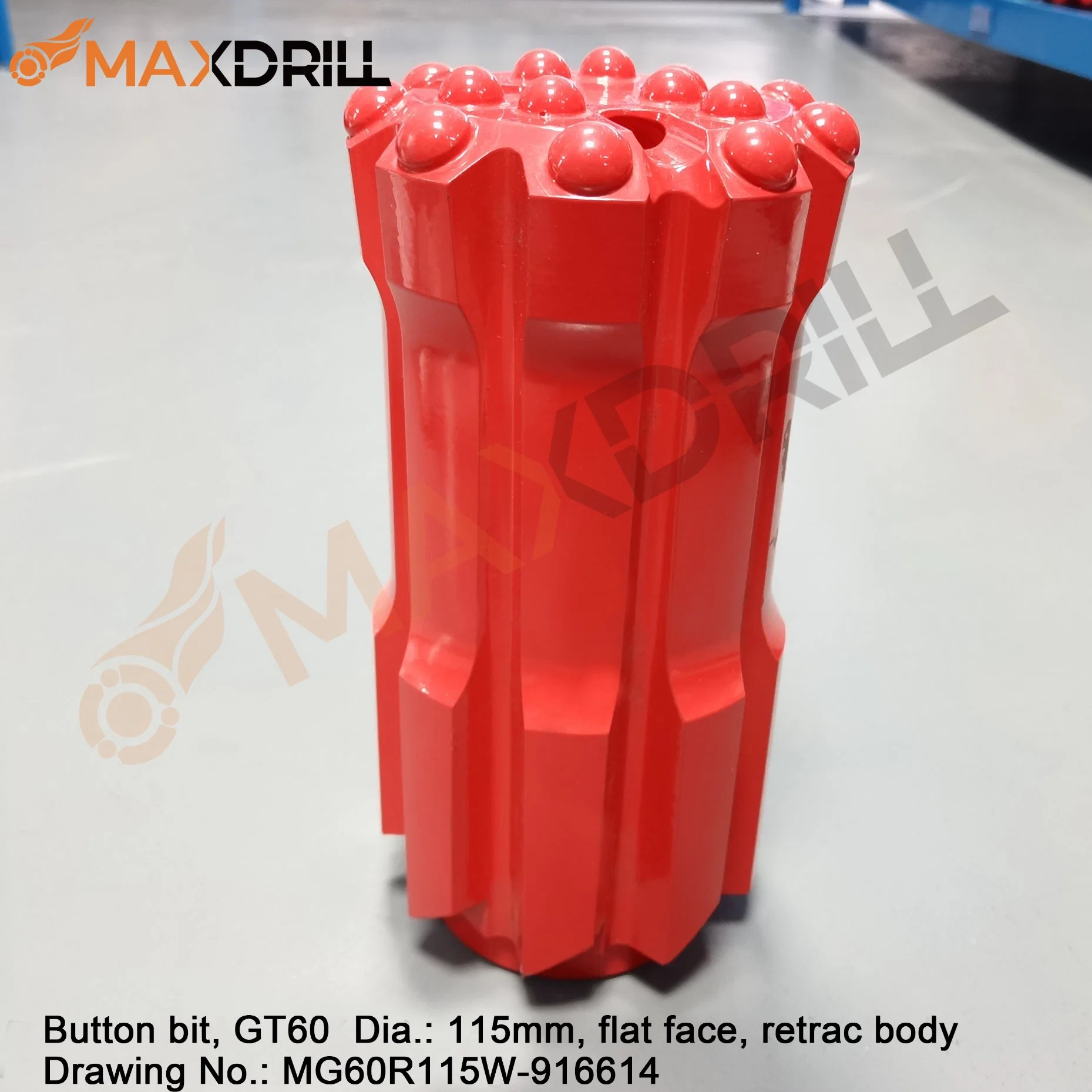 Maxdrill Barato preço Gt60 115mm saia Retrac Botão Rosca Bit