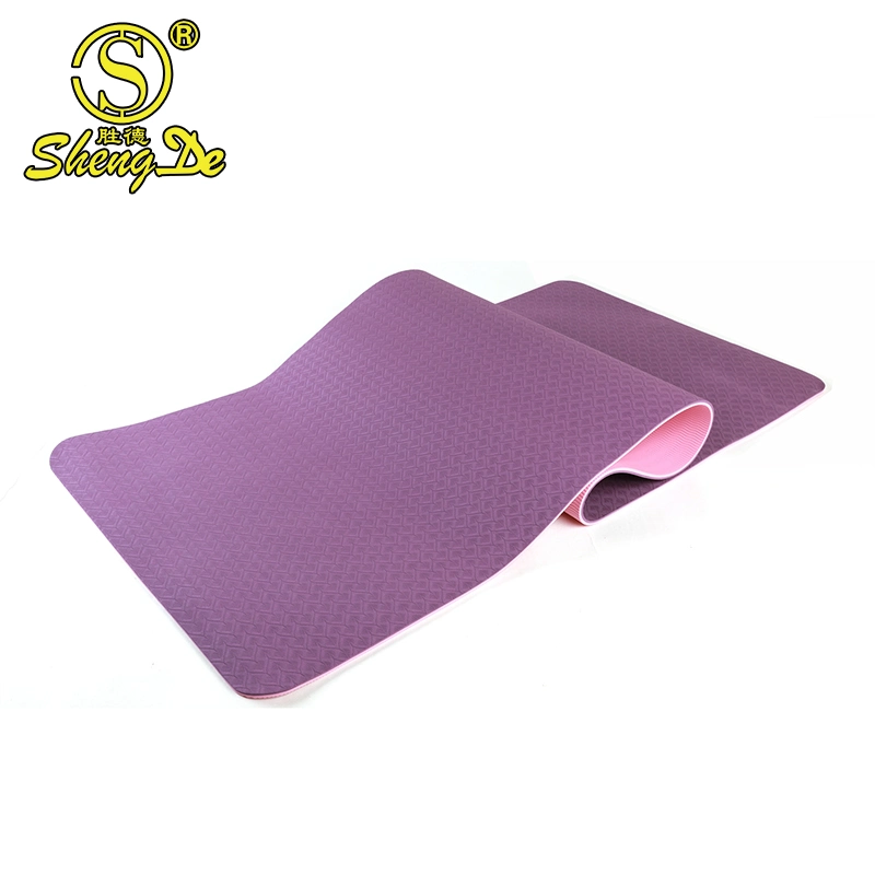 Gimnasio Ecológico Doble Capa de Color Colchoneta de Yoga de Espuma TPE Antideslizante para Ejercicios.