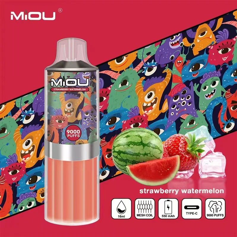 Miou 9000 Puffs 16ml E-Liquid 0/20/30/50mg Nic Salz Einweg-Vape Stift - Portable PC Material Kabel Aufladen Einweg E Zigarette CE RoHS-zertifiziert