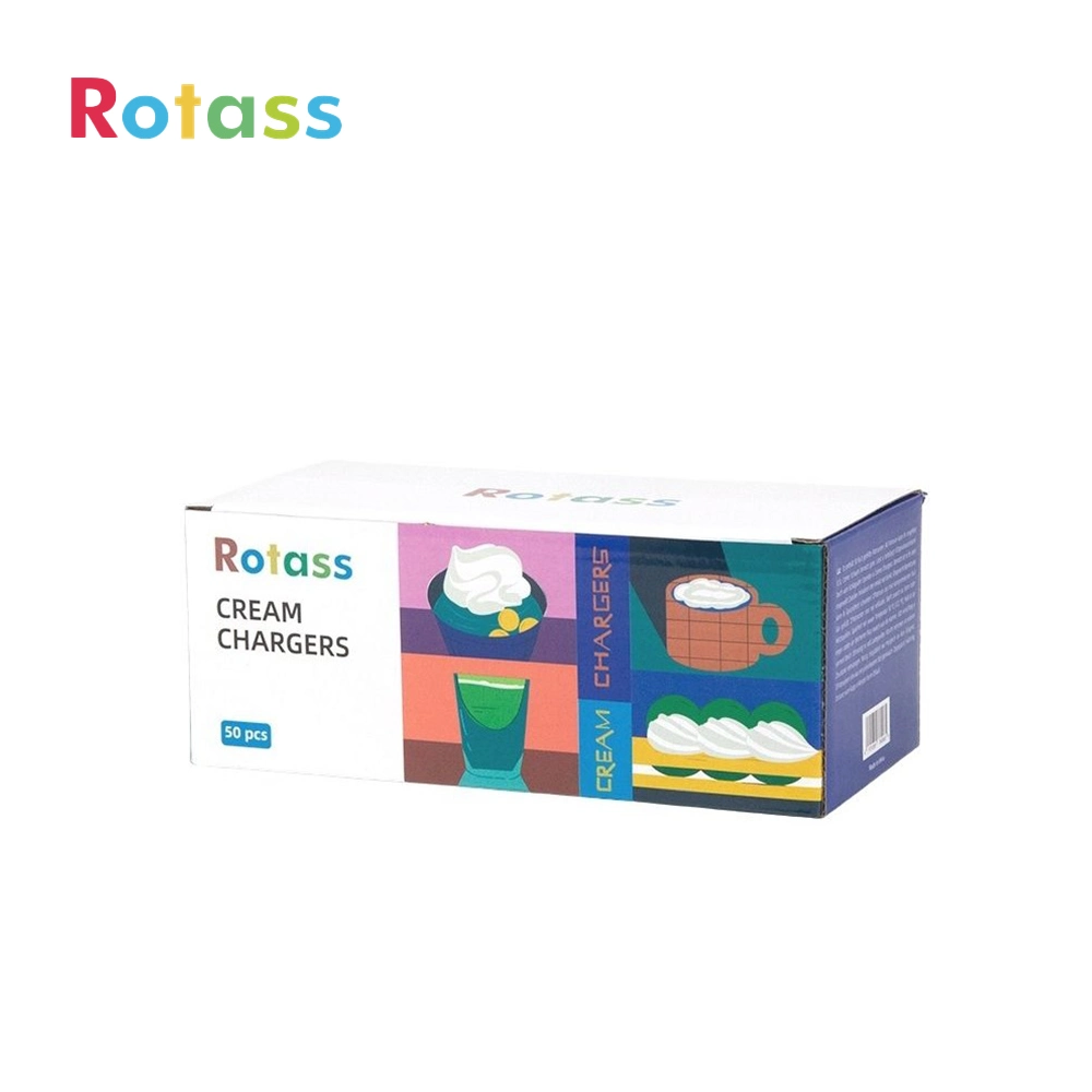 Rotass 8g Nitrous Oxide Gas Canister Wholesale/Supplier OEM Available Food Grade Laughing Gas N2o Cartridge Whipped Cream Charger for Whip Cream