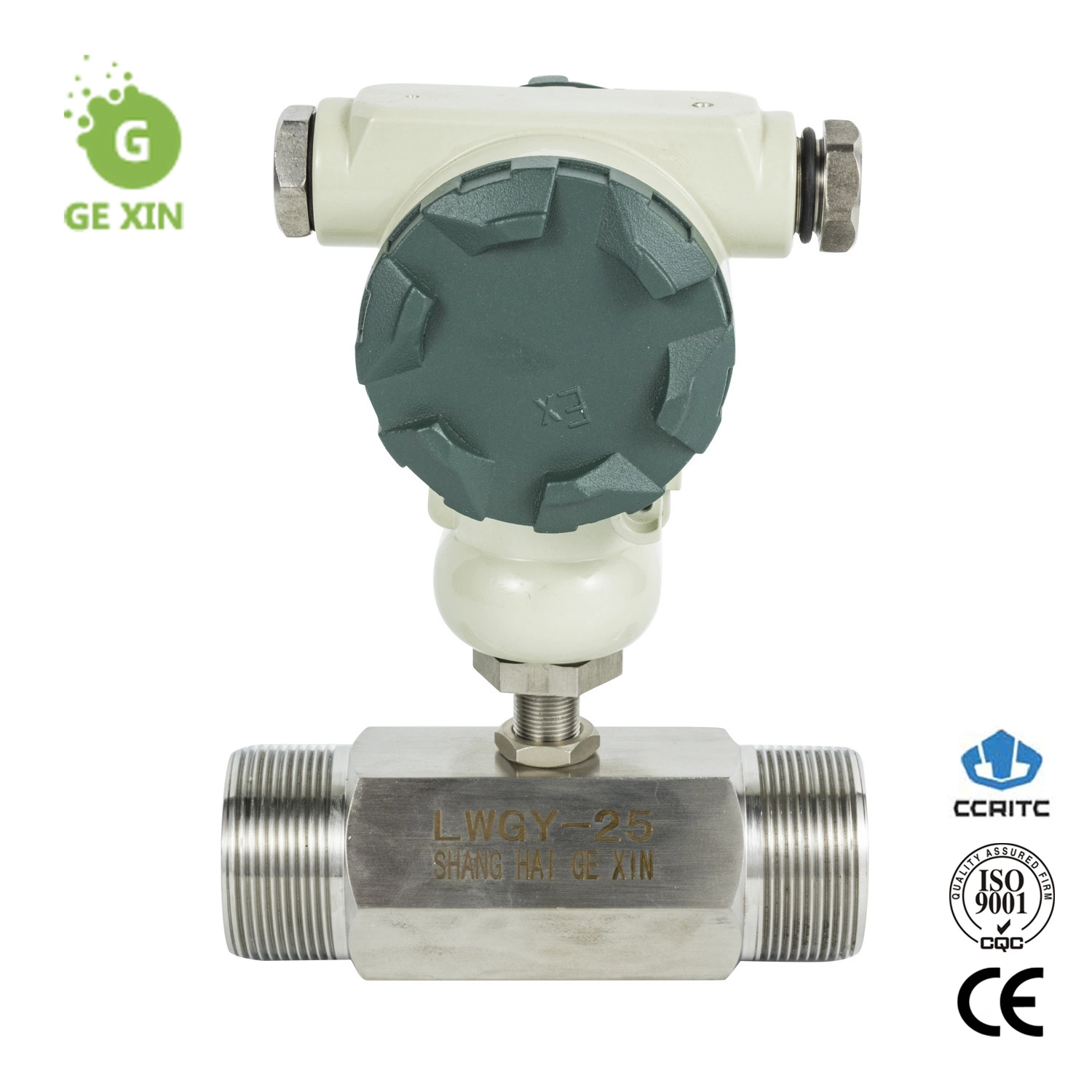 Local Display DN20 4-20mA Water Output High Pressure Connection Turbine Flow Meter