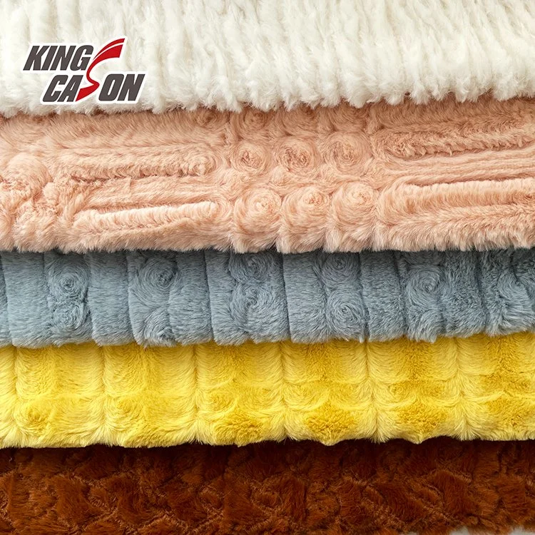 Kingcason Hot Sale White Stripe Fuzzy Flauschig Kunstpelz Stoff Für Kleidung