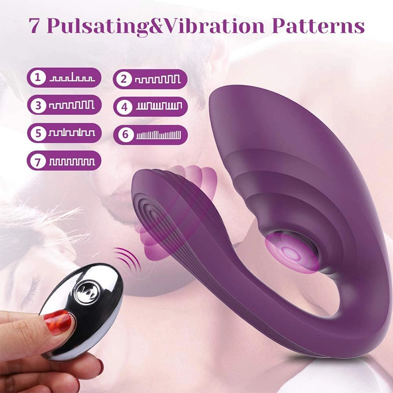 Control remoto inalámbrico portátil en forma de U Sexo vibrante consolador vibrador huevo Clitoral chupar par Masturbator